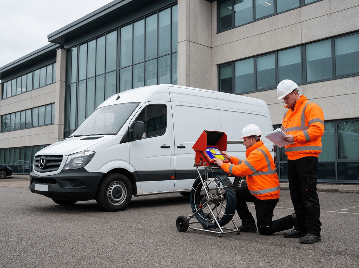 CCTV drain survey engineers on site in Yorkshire
